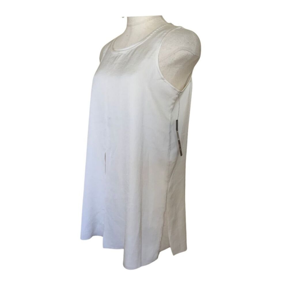 NIC+ZOE Silky White Relaxed A-Line Tunic Tank Top PP XXS NWT Lightweight Lined - Picture 2 of 11